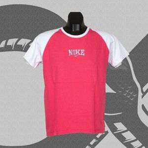Vintage Nike Shirt Women's  Medium Center Logo Salmon Pink